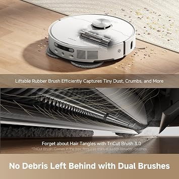 dreame L40 Ultra AE Robot Vacuum and Mop, 19,000Pa Suction, Diverse Brush Selection, Flexible Mop & 75°C Self Cleaning Washboard, All-in-One Station, Tangle-Free, Auto Refill, Voice Control