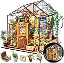 Rolife DIY Miniature Greenhouse Kit, Tiny/Mini House Making Kit with Furniture for Adults, Furniture, Halloween/Christmas Decorations, Gifts for Family and Friends (Cathy's Greenhouse)