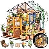 DIY Miniature Greenhouse Kit, Tiny/Mini House Making Kit with Furniture for Adults, Furniture, Halloween/Christmas Decorations, Gifts for Family and Friends (Cathy's Greenhouse)