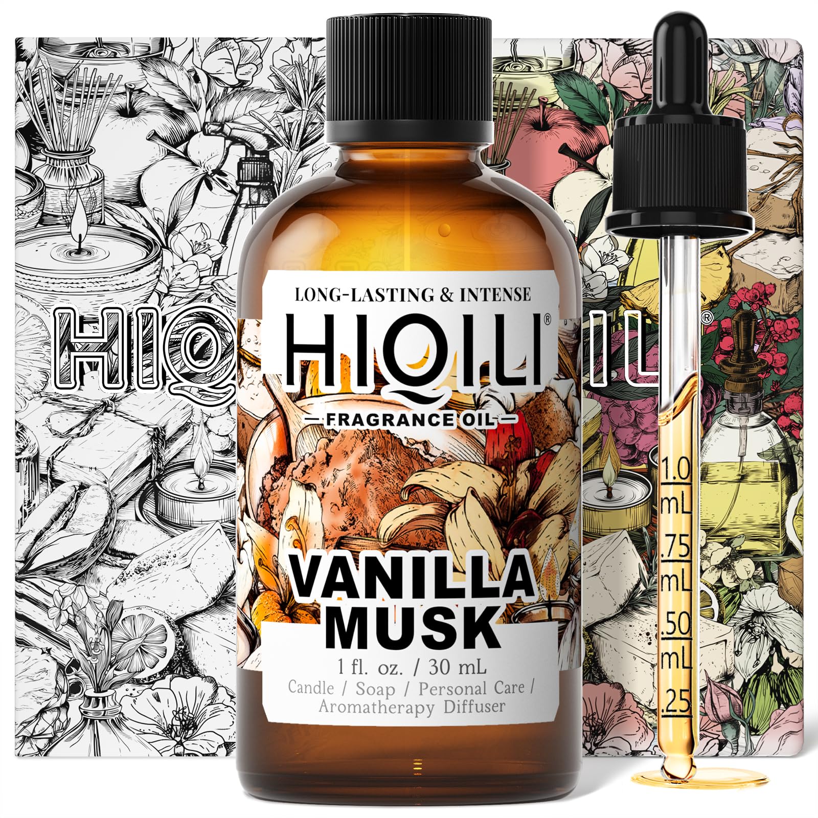 HIQILI Vanilla Musk Fragrance Oil for Perfume Making, DIY Candles &amp; Soaps