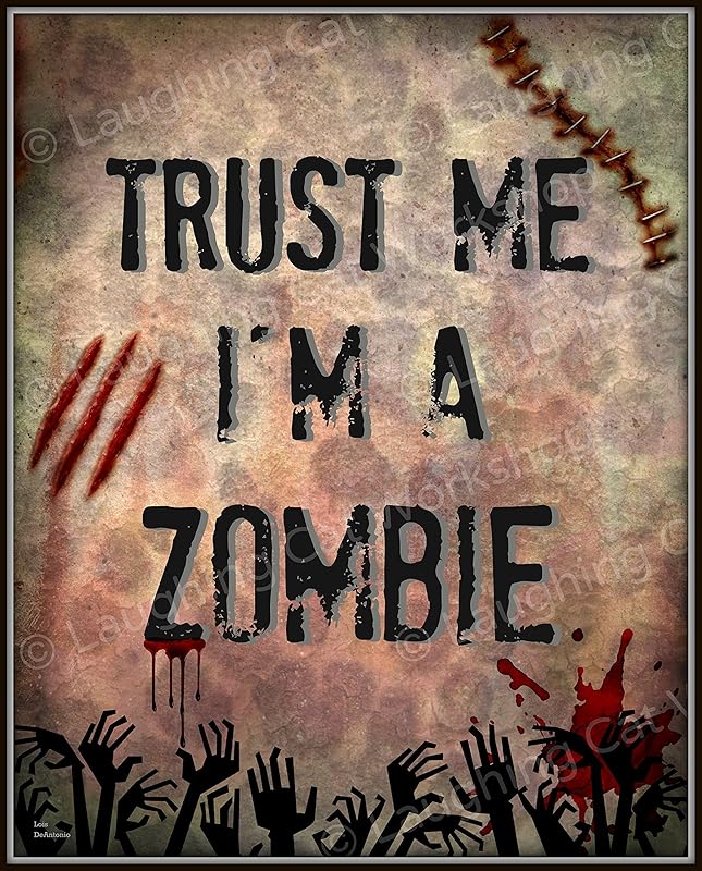 Funny Zombie art for Kids Teens Dorm Decor Creepy Zombies