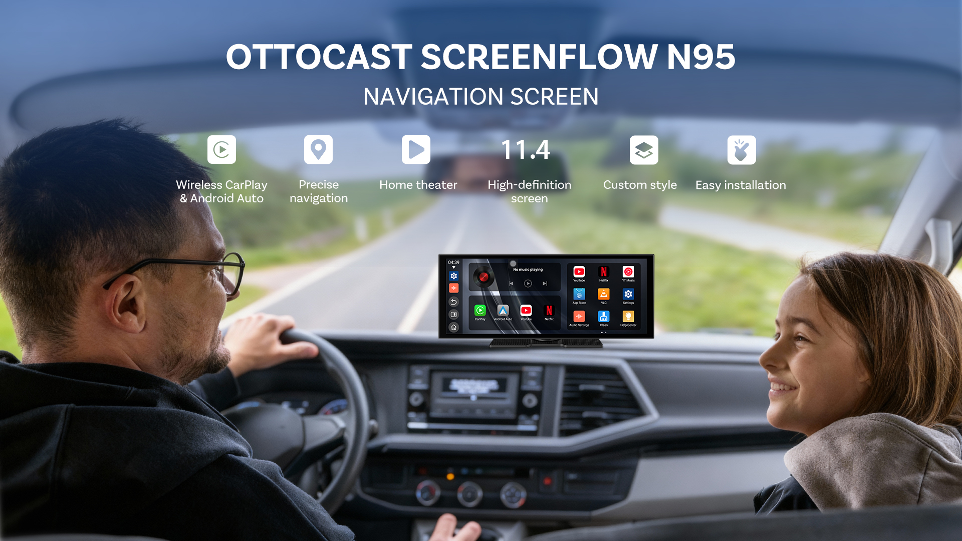 Watch Ottocast ScreenFlow for CarPlay & Android Auto Unbox on