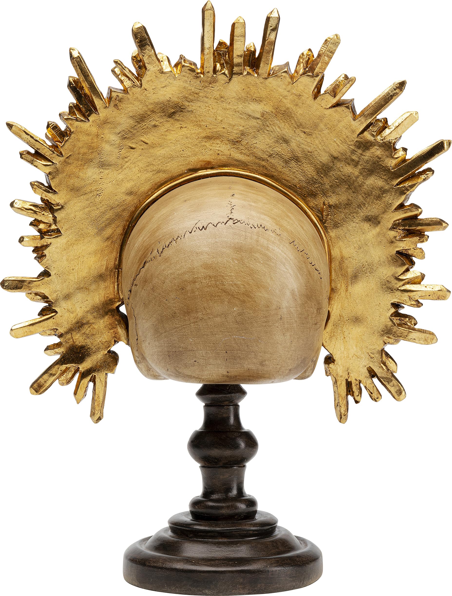 Kare Design figura decorativa King Skull, oro anticato, teschio re, deco soggiorno/cameretta giovani, stile rock/stile/industrial provocatorio, 42x34x20cm (A/L/P)
