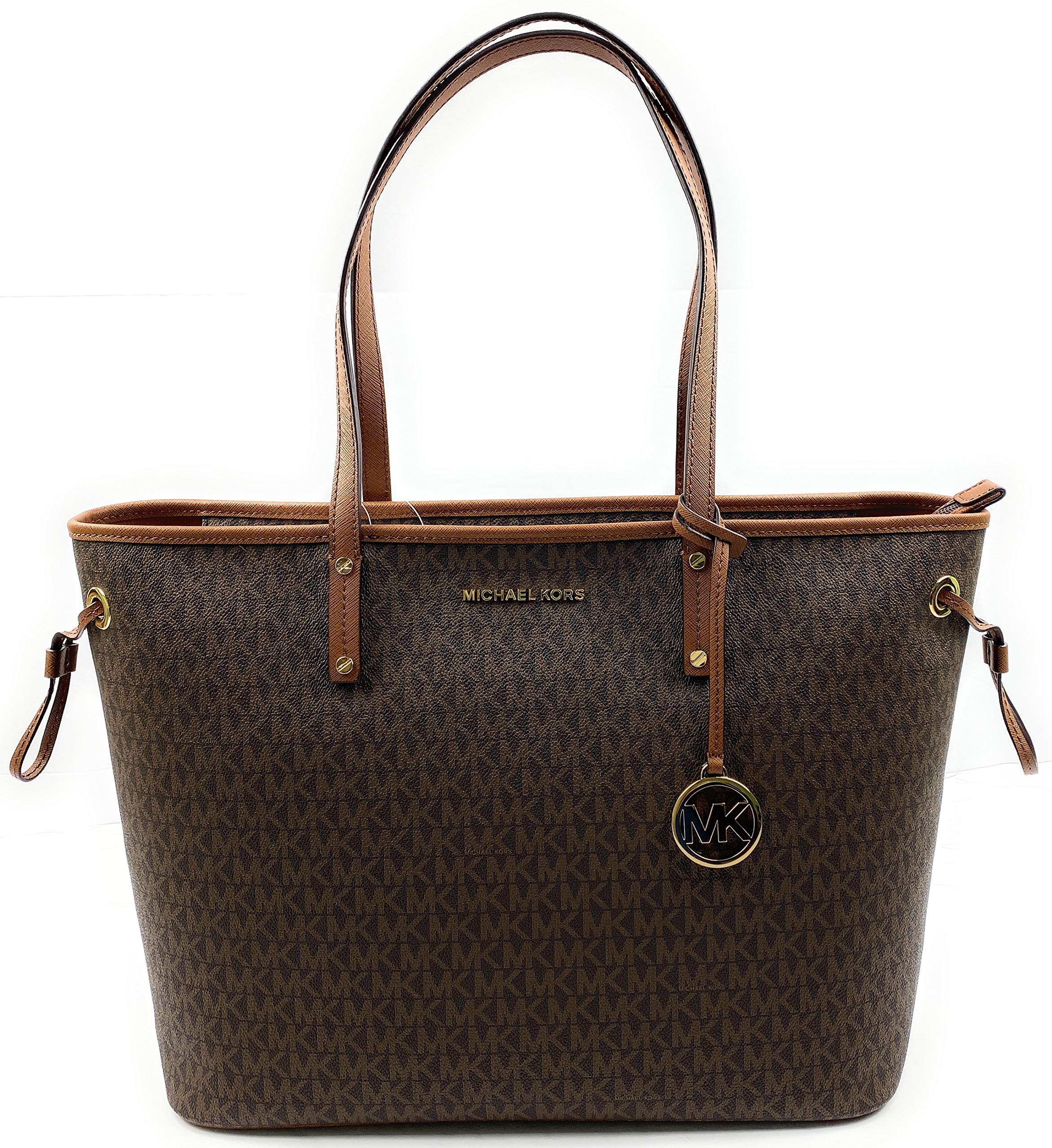 Michael Kors Jet Set Travel Large Drawstring Tote Bundled With MK Jet Set Travel Double Zip Wristlet