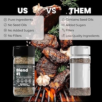 Santa Cruz Paleo, Seasoning Blend #1, All Purpose Spice for Chicken, Salmon, Steak, Shrimp, and Potatoes, Cooking with Garlic, Sea Salt, Rosemary, Black Pepper, Keto, Gluten Free, 3.5 Oz glass jar