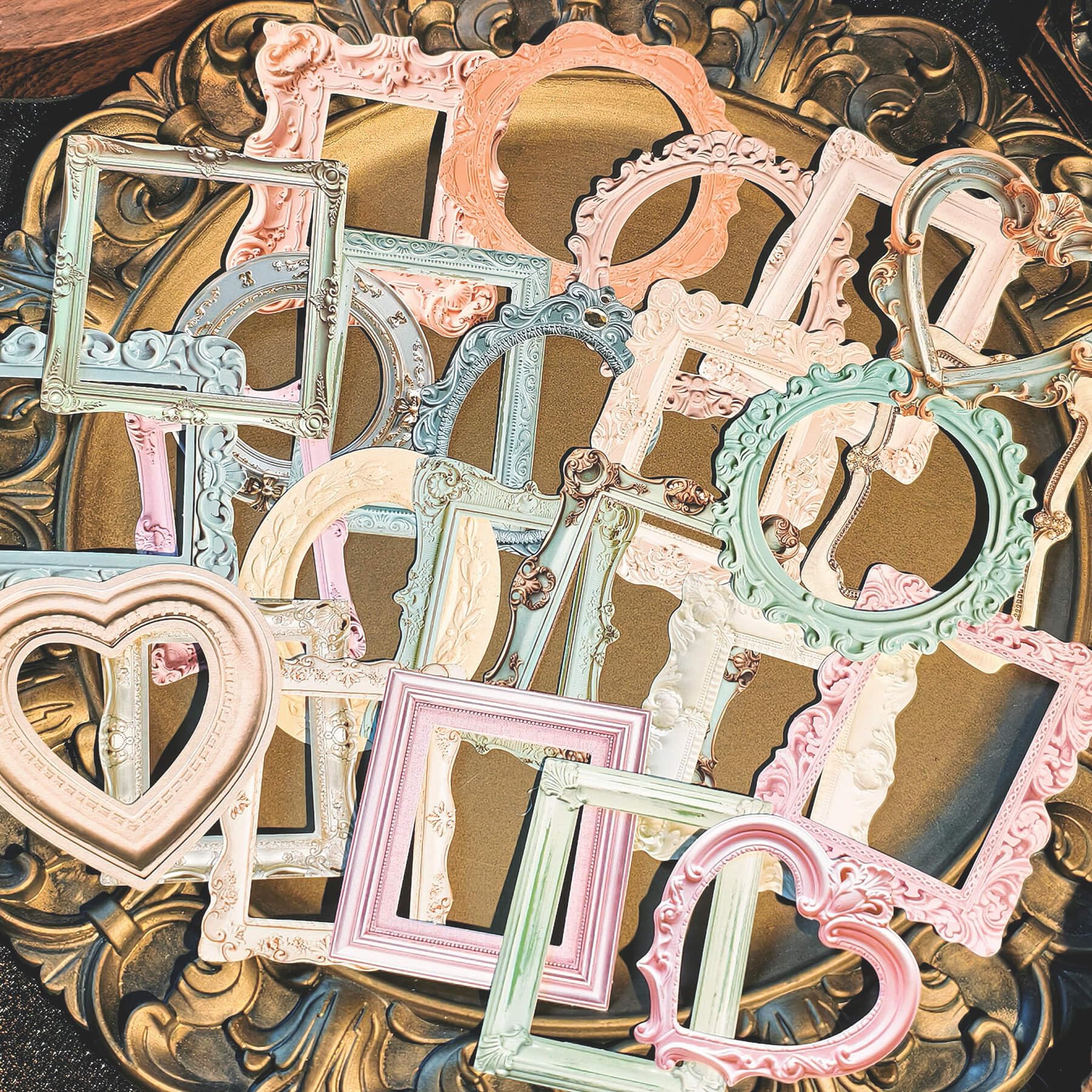 Photo 1 of 100 Pcs Vintage Frame Decorative Stickers - Scrapbooking Supplies for Planners, Wedding Albums, Junk Journals & Crafts (Color-1)