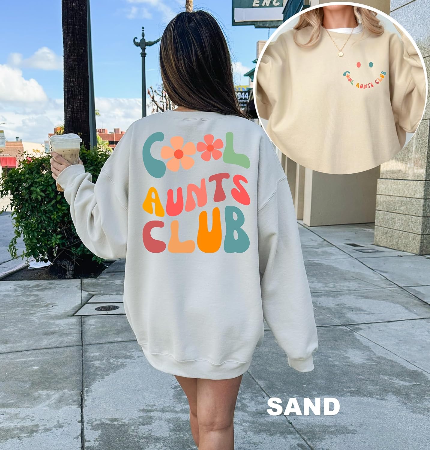 IHK Cool Aunts Club Sweatshirt - Aunt Valentines Day & Birthday Gift - Image 2