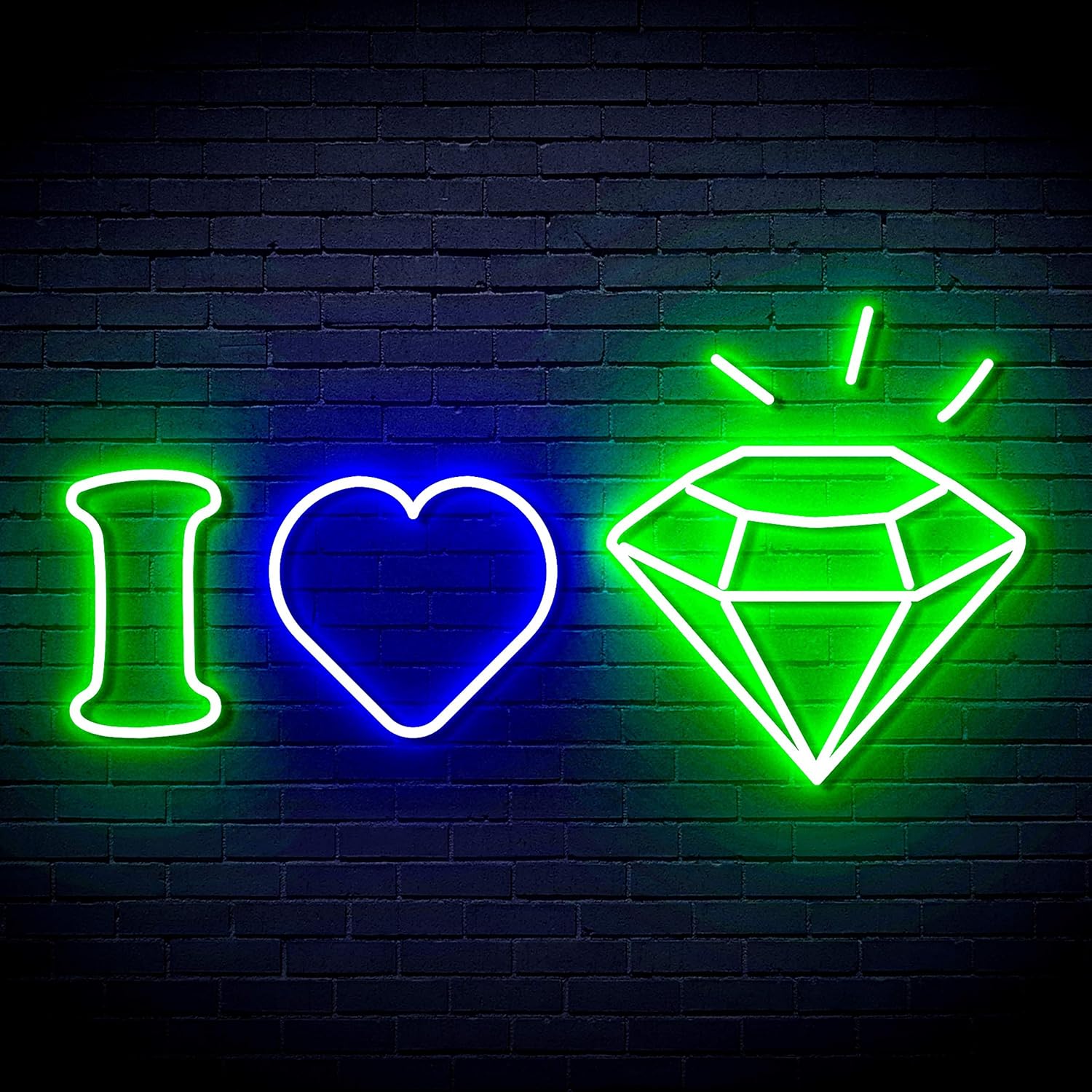 ADVPRO I Love Diamond Extra-Large Ultra-Bright LED Neon Sign - Multi-Color 9 - st16s52-fn-j0016-m9