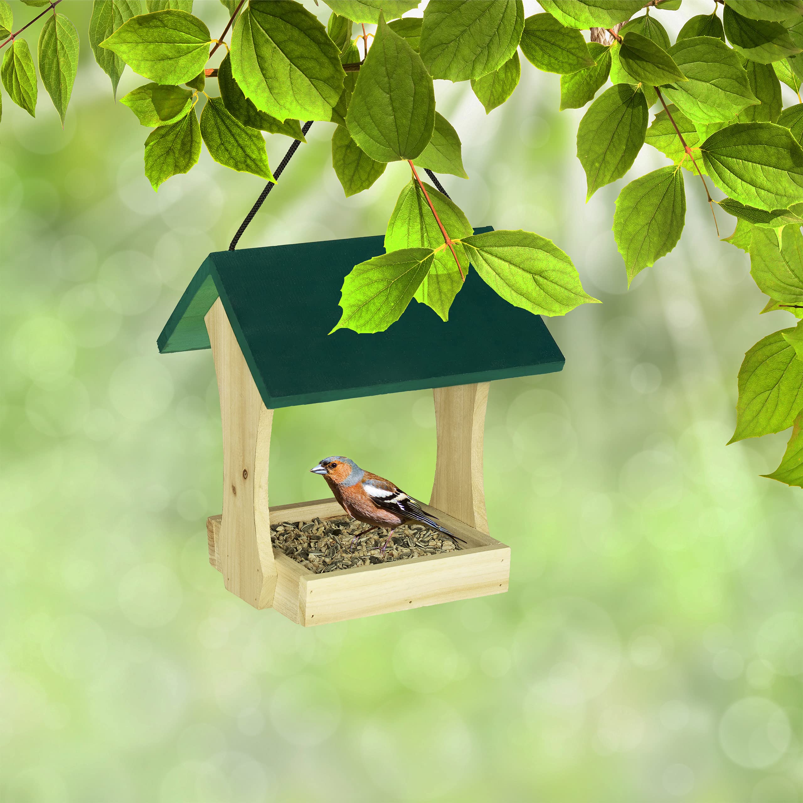 Mangiatoia Per Scoiattoli Relaxdays - In Legno Di Abete, 17.5x12x25cm, Con Finestra, Da Terra