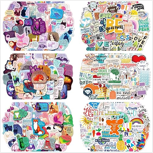 Miniatura 2 de Paquete de 300 calcomanías inspiradoras, calcomanías motivacionales de vinilo impermeables, varillas de citas positivas para portátiles, botellas de