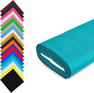 Fashion Track Blaugrün Stoff Baumwolle Meterware UK - 147,5 cm breit - 100% Baumwollstoff einfarbig - 60 Quadrat - erhältlich in 20 Farben und 5 Größen (2 Meter, Blaugrün)