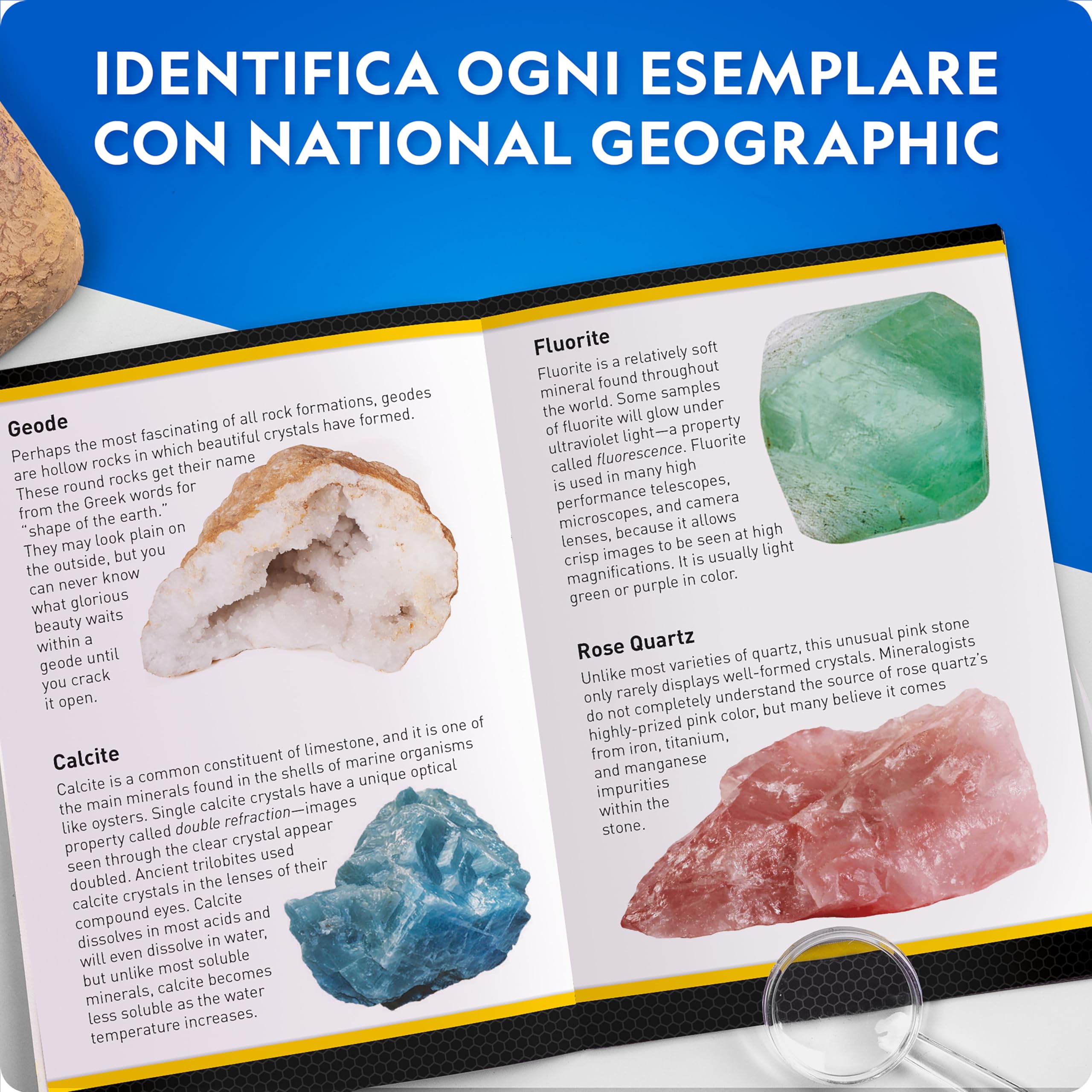 NATIONAL GEOGRAPHIC Mega Kit di Scavo di Gemme – Kit di Scavo di Cristalli e Pietre Preziose, Gioco Educativo per Bambini, Regalo per Bambine e Bambini, Collezione di Minerali