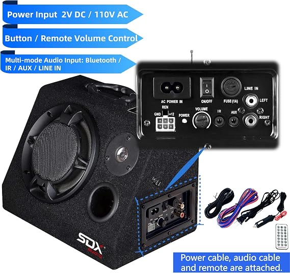 Workshop Cabinet Speaker Bluetooth,Digital Music Player 6.5 Subwoofer | 200W Max Output FM Radio Receiver SD/MMC card and USB Reader,Party Speaker,Support 12V DC / 110V AC Power Input