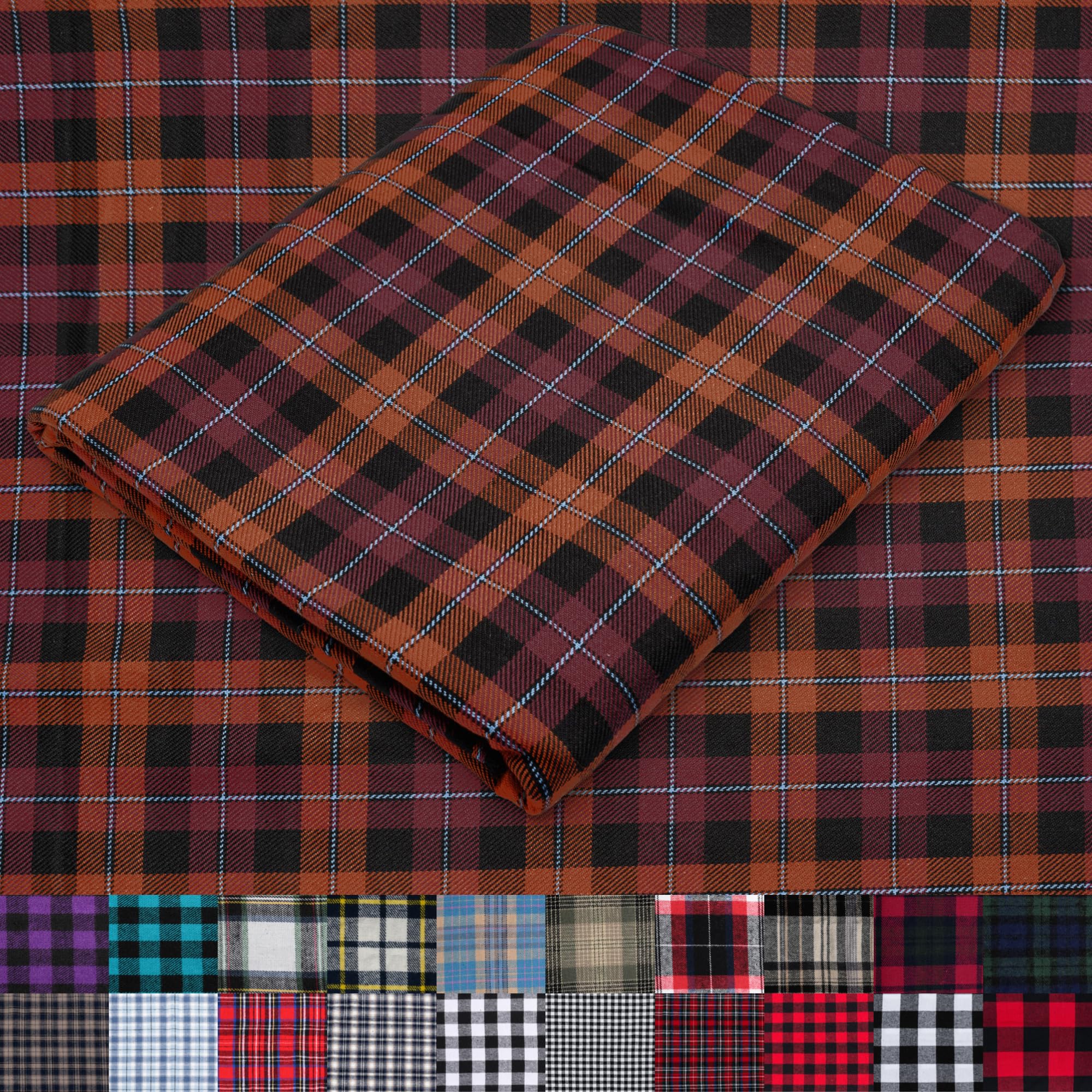 Pico Textiles 1 Yard Blue and Green Blackwatch Tartan Plaid Flannel Fabric - 60" Wide - 100% Cotton - Sold by The Yard - for Shirts, Scarves, Pajamas & Receiving Blankets — view 31