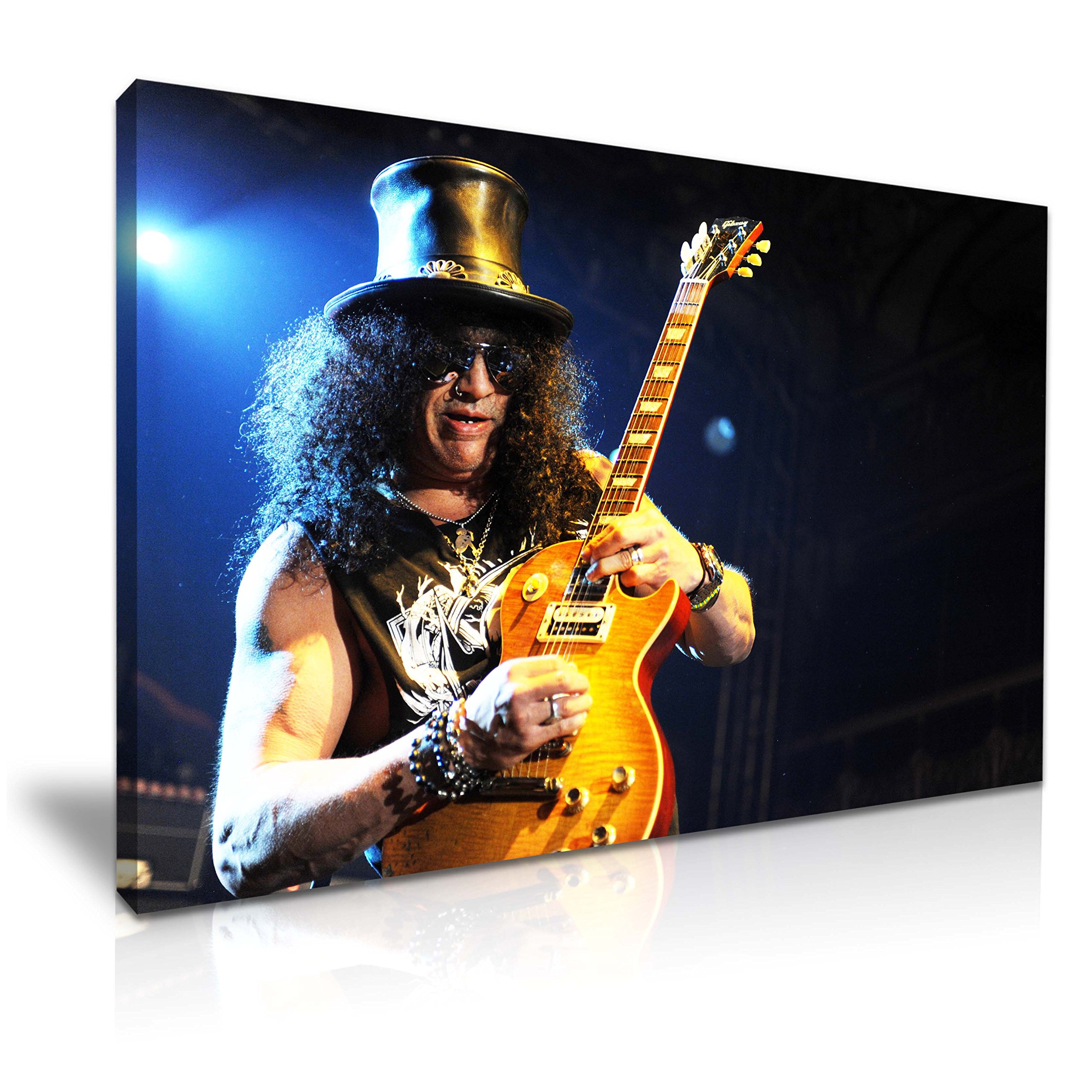 Saul Hudson Guitar Slash Canvas Wall Art Picture Print - For Music Fans Modern Family Home Office Hotel Decoration (XS: 31cm X 20cm)