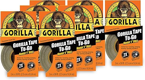 Gorilla 6100101-4 Cinta adhesiva para llevar, 1 pulgada x 10 yardas, negro, (paquete de 4), paquete de 4, 9 unidades