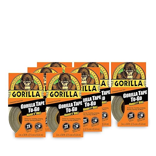 Miniatura 15 de Gorilla 6100101-10 Cinta adhesiva para llevar, 1" x 10 yardas, negro, (paquete de 10), paquete de 10, 10