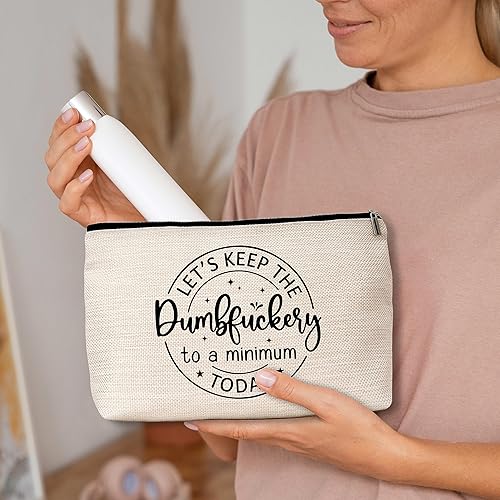Miniatura 4 de AWSICE Divertida bolsa de maquillaje Let's Keep to a Minimum Today para mujeres, regalo de amistad para mujeres, hermanas, niñas, adolescentes y