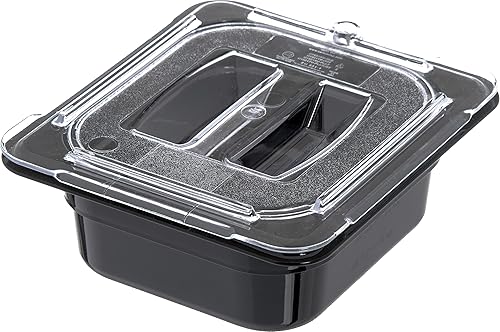 Miniatura 10 de Carlisle FoodService Products 10310U07 StorPlus - Tapa para bandeja de alimentos con mango universal de policarbonato de sexto tamaño, transparente