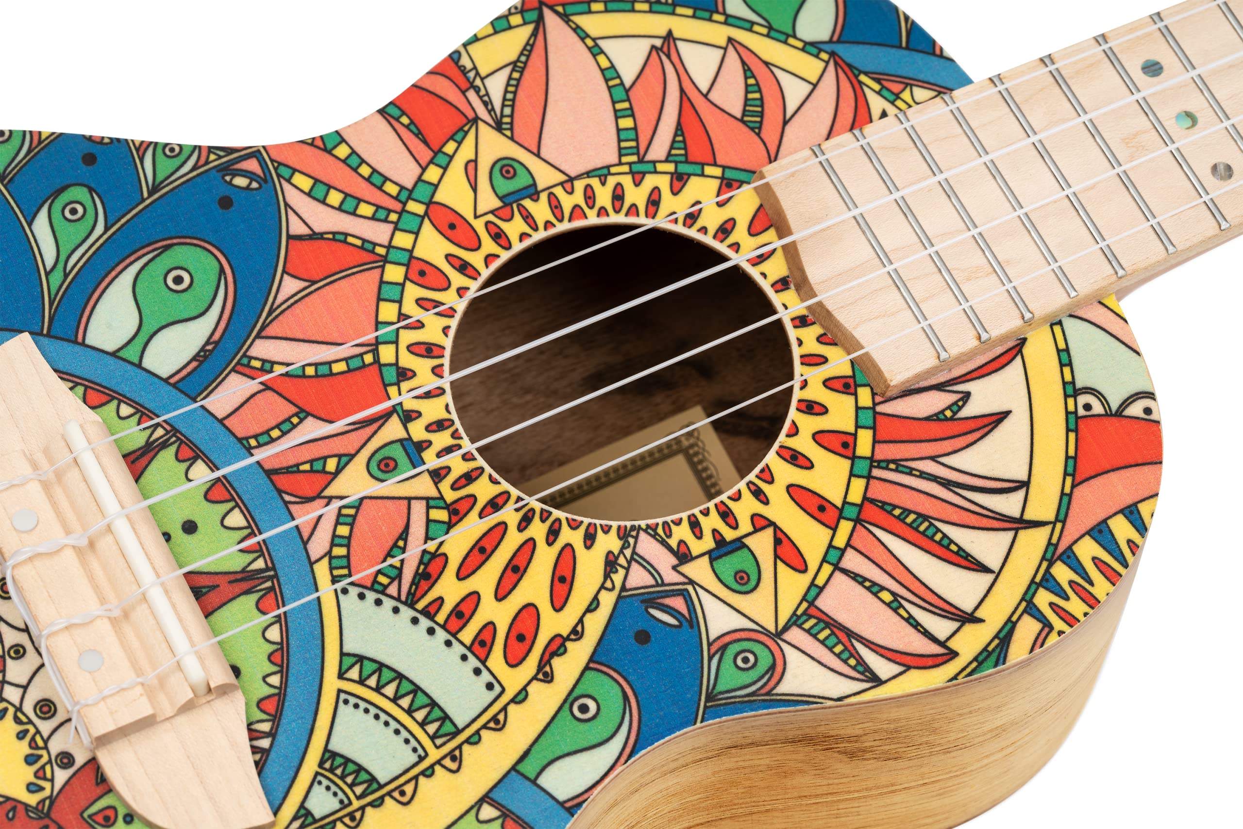 Ortega Guitars Konzert Ukulele Akustisch – Art Series – Fichte, Mystic India (RUAR-MI)