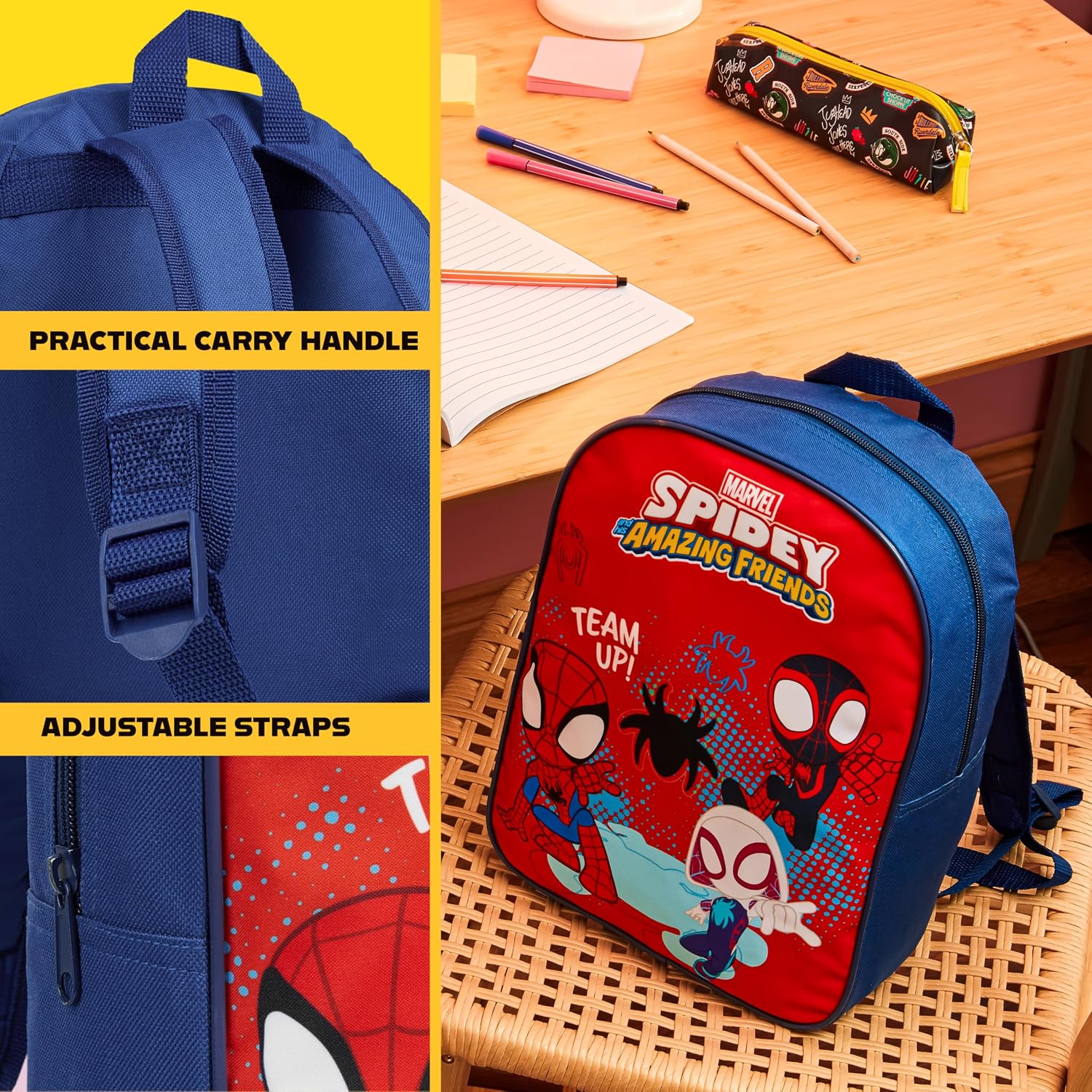 Get Trend Marvel Spidey Mini Backpack Kids Toddlers 12x9” Rucksack Kindergarten Bag Preschool Sports Travel Backpacks 3+ Gifts for Kids (Red Spidey)