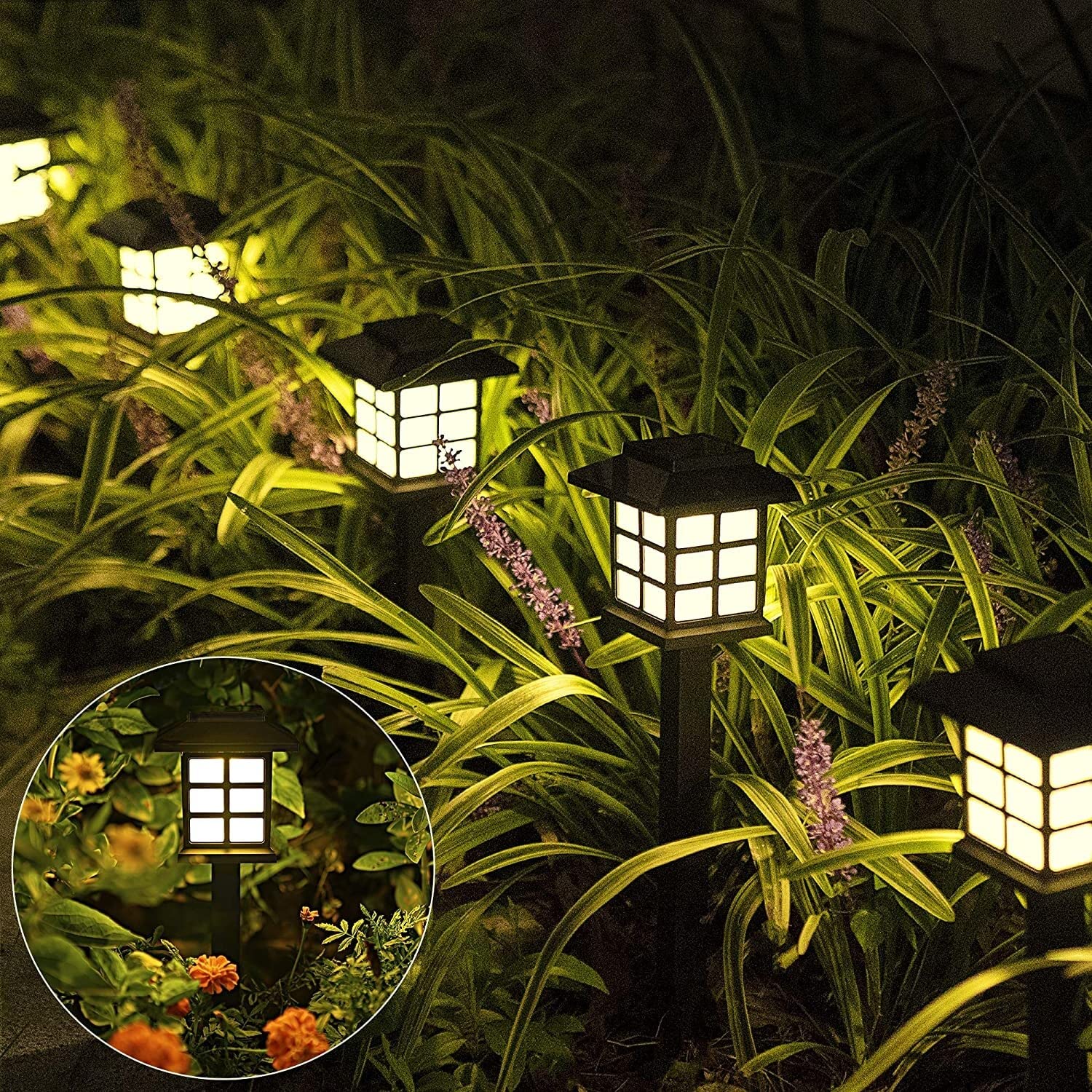 12pcs Garden Waterproof Outdoor Solar Lights for Yard,Landscape,Patio Warm White