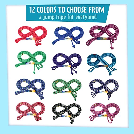 Just Jump It Blue Confetti 16' Jump Rope - Double Dutch Jump Rope - Agility Play
