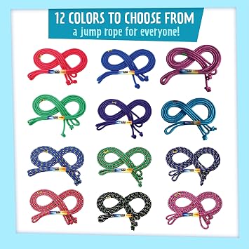 Just Jump It Blue Confetti 16' Jump Rope - Double Dutch Jump Rope - Agility Play