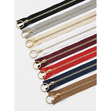 Wonesifee Metal Zippers 8pcs #3 Gold Close-end Non-Separating Short Fly Zippers Golden Ring Puller Assorted Colorful for Jeans Purses Bags Pockets Handbags DIY Sewing Mixed 8Colors, 6inches