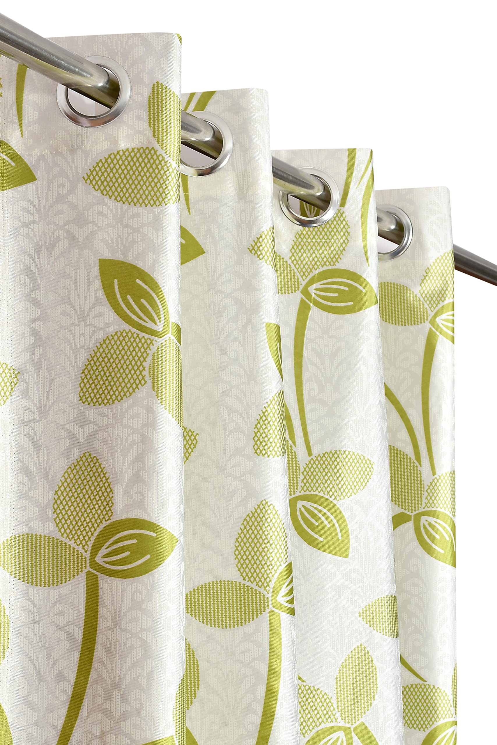GOYCORSPremium Polyester Window Curtains 6 feet Long Set of 2 (Green, 4 feet x 6 feet)