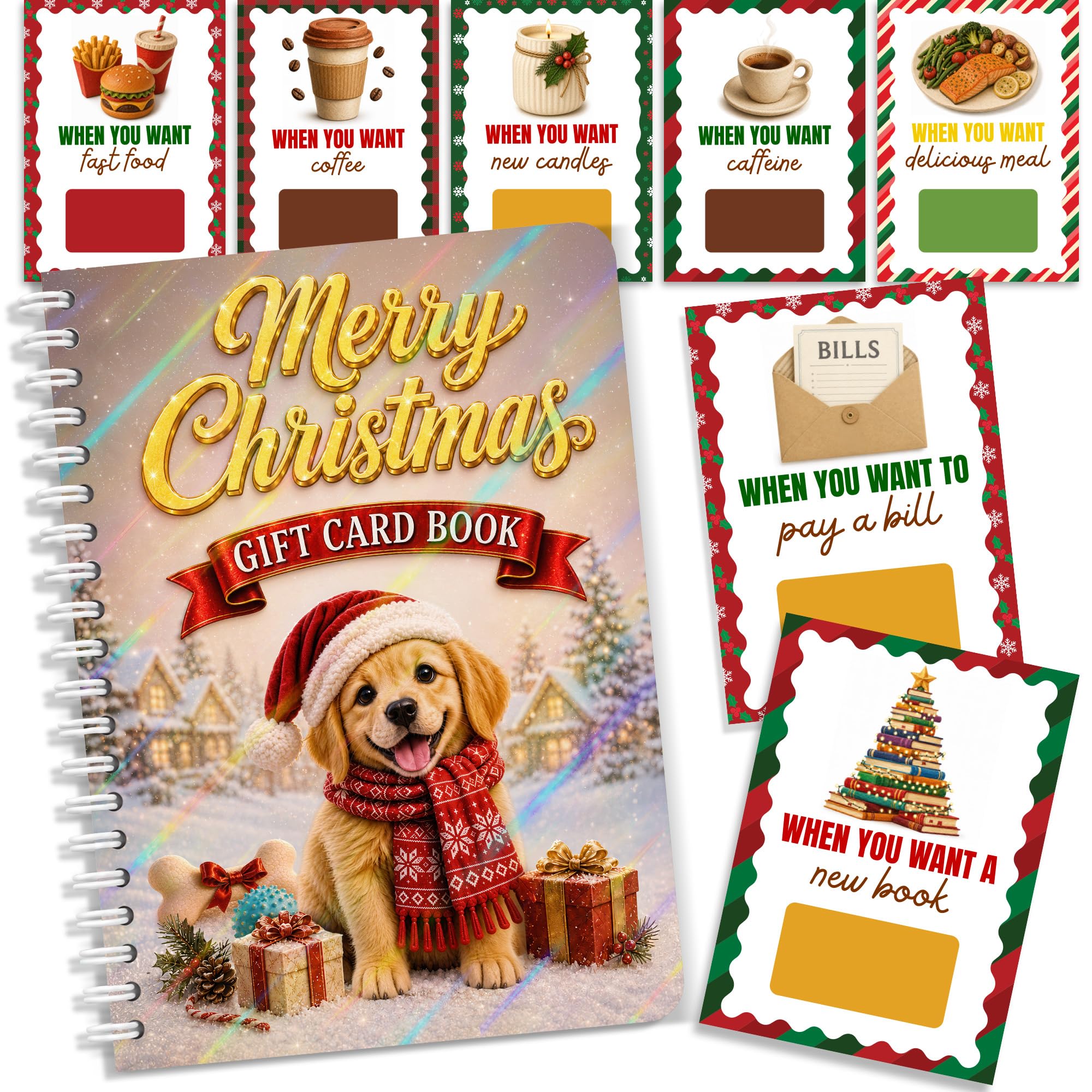 Christmas Gift Card Book, Christmas Gift Card Book for Adults, Teens, Kids