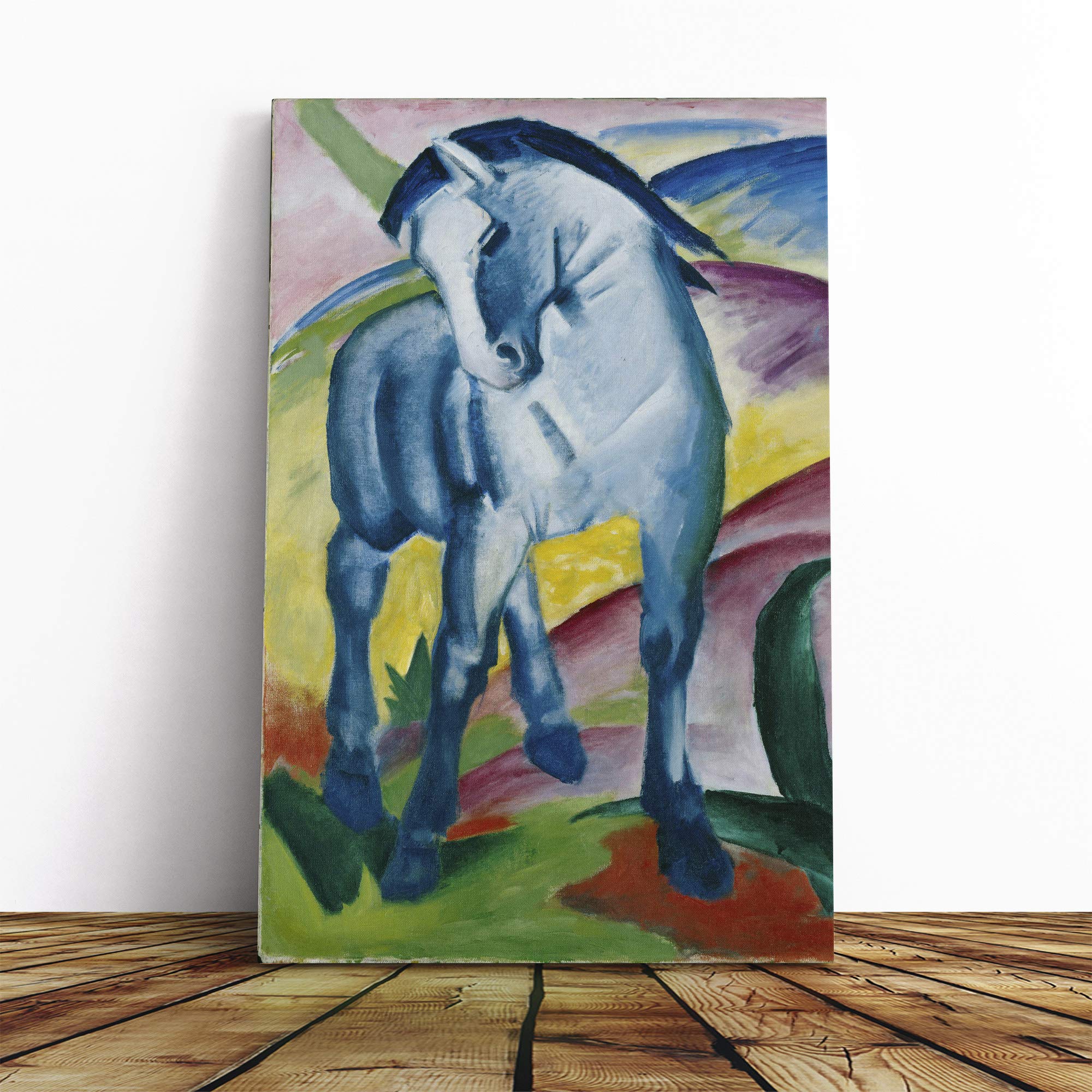 Franz Marc Blue Horse Canvas Print | Gallery Wrapped 30mm Frame Wall Art | 30x20 inches | Ready to Hang | Modern Animals Picture | Living Room Bedroom Lounge Office
