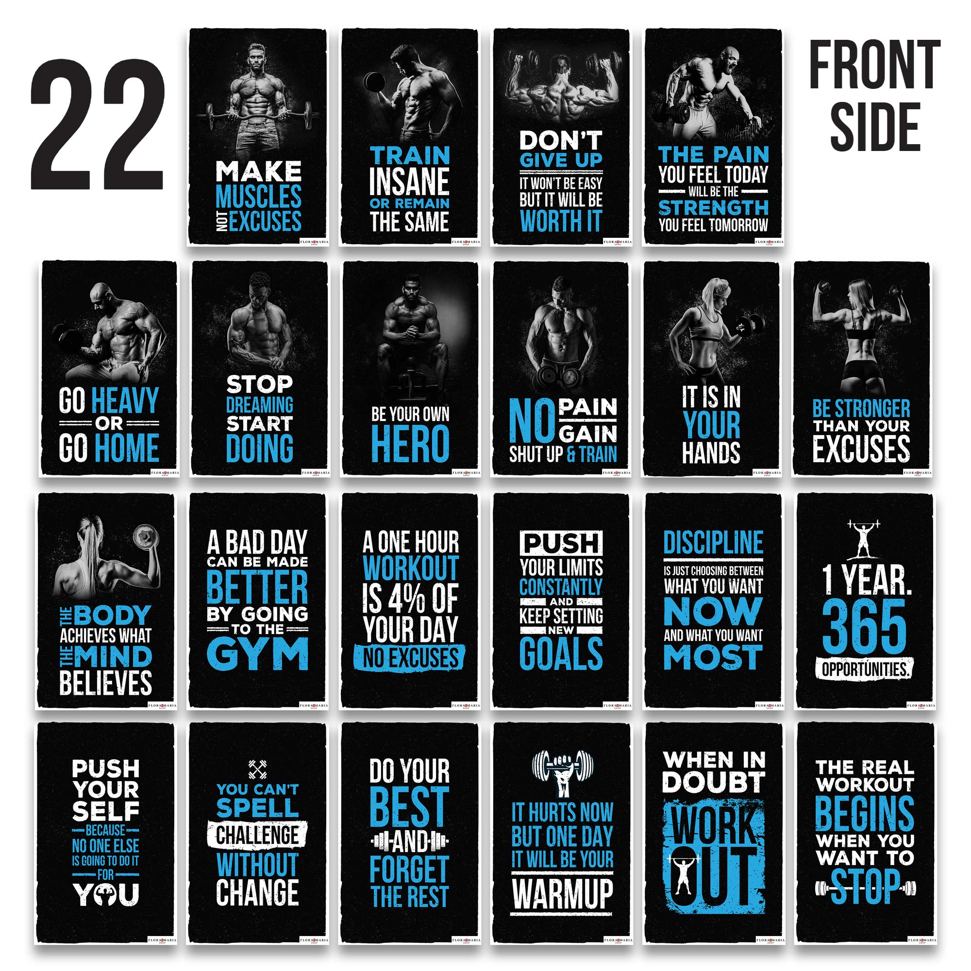 22 Set 44 Gym Posters V3 Gym Posters For Home Gym Decor