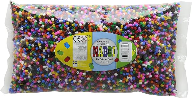 Nabbi 1082671 Melting beads ~Ø 5 x H 5 mm 20.000 pcs. mix basic colours, 20000-Piece