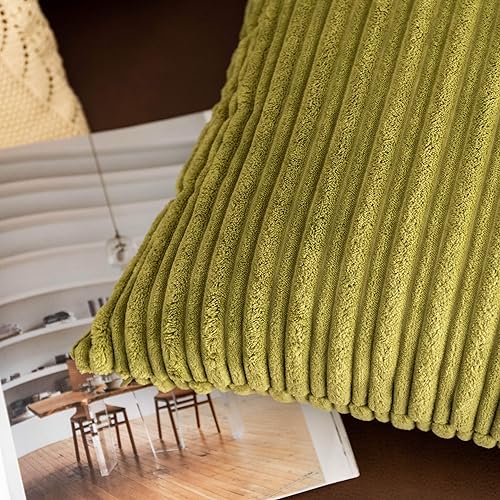 Miniatura 17 de UGASA - Juego de 2 fundas de almohada de terciopelo a rayas, funda decorativa para cojín con cremallera oculta para el hogar, sofá, dormitorio,