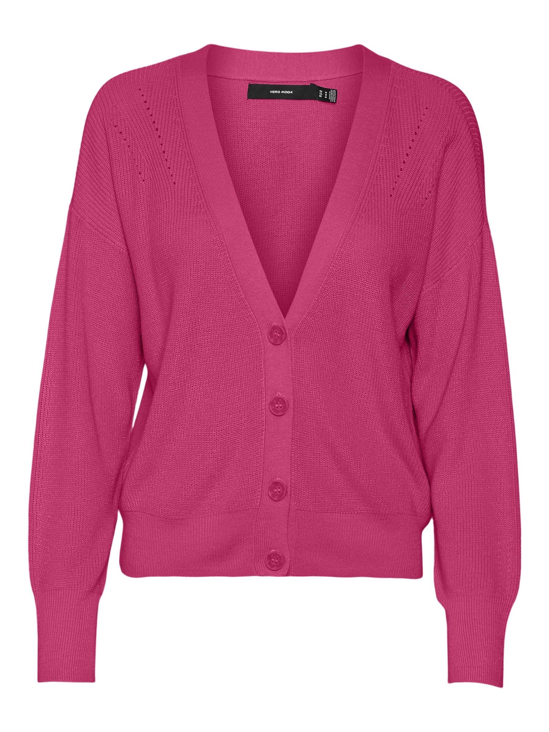 VERO MODA Women's Cardigan, Raspberry Sorbet, XXL