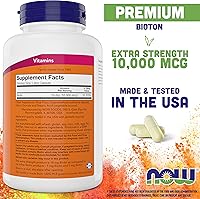 Vista 2 de NOW Foods Extra Strength Biotin 10,000mcg / 10 mg - 200 unidades - Cabello y piel, uñas - Suplemento para hombres y mujeres - Vitamina B7