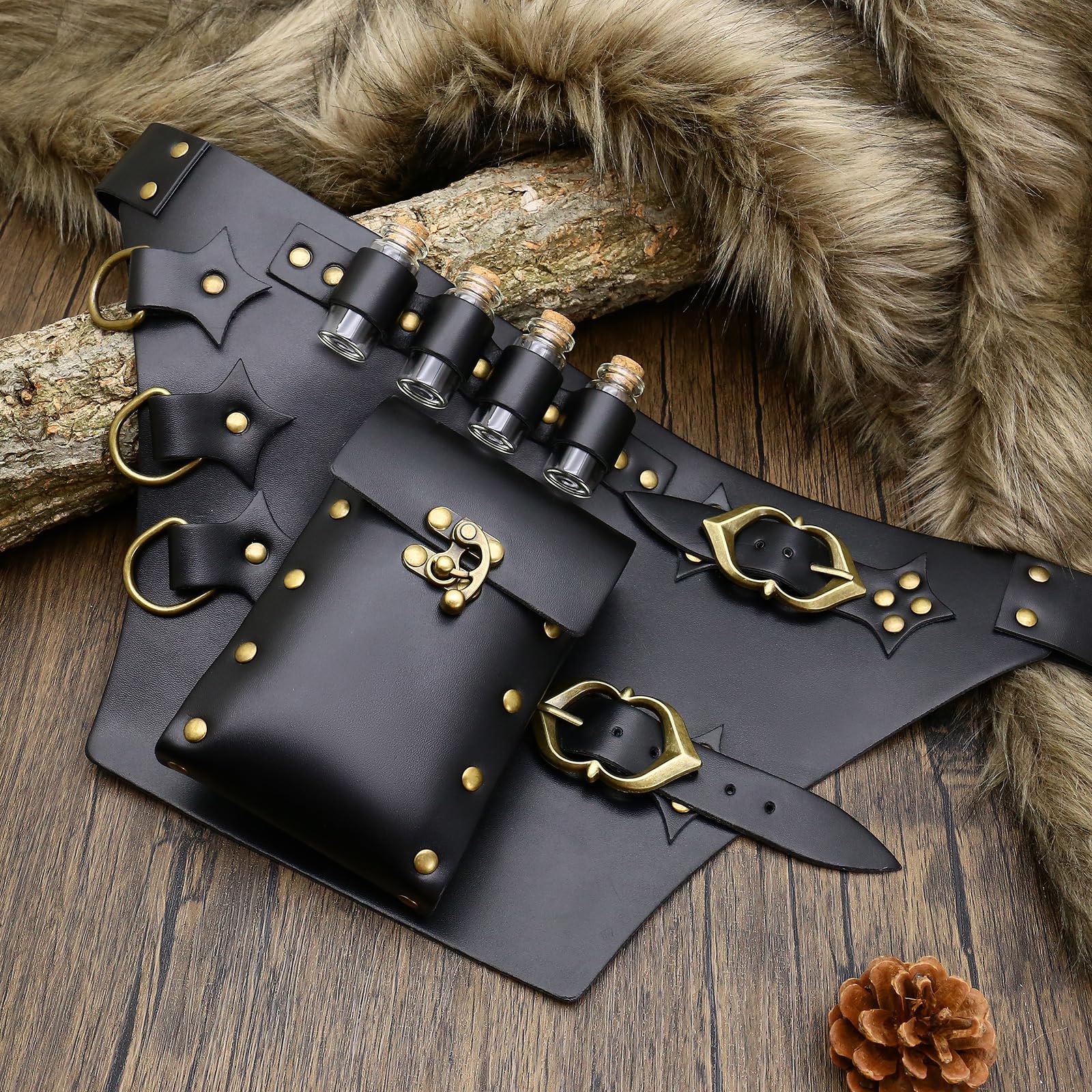 Cinturón punk medieval simple para disfraz LARP y festividades para fiestas de disfraces y accesorio de cintura elegante diario