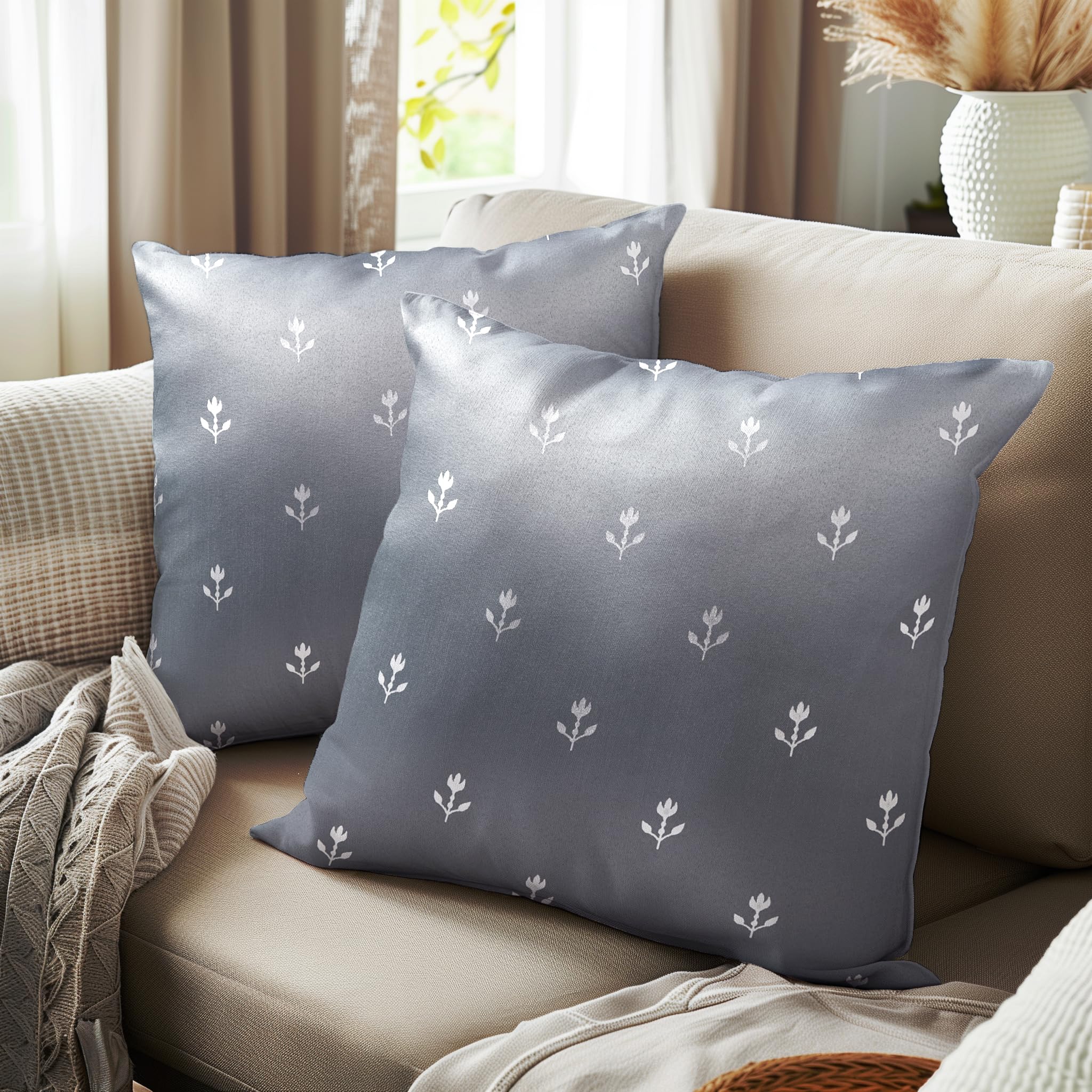 Encasa XO Cushion Covers (40x40 cm, 2pc Set) I Citylight Teal I Silver Foil Print on Heavy Soft Satin I Machine Washable I Many Sizes & Colors (B0C9THQ8ZL) Amazon Price History, Amazon Price Tracker