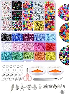 مجموعة صناعة الخرز مع خرز زجاجي وأدوات لحرف صناعة المجوهرات