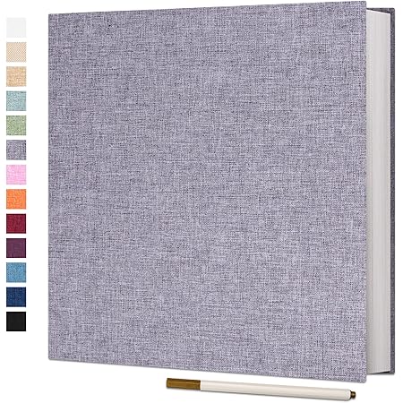 Hama Skies Slip-in Photo Album (Memo Album With 100 Pages, For Inserting 200 Photos In 10x15 Format, Star Motif, 22.5cm X 22cm), Grey Photo Book