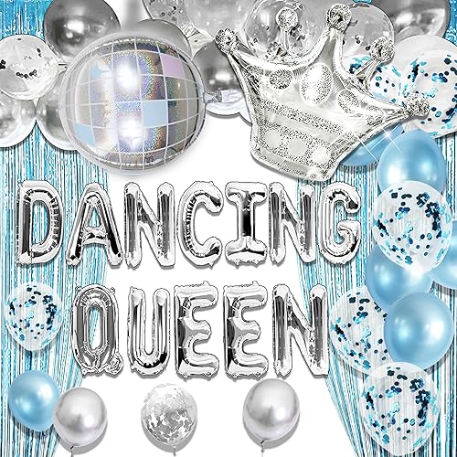Miniatura 1 de Decoración de cumpleaños de reina bailarina azul, decoración de fiesta de reina bailarina, decoración de fiesta de cumpleaños de discoteca de los