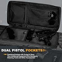 Vista 3 de Soft Rifle Case 32'' 36" 42" 48'' Tactical Long Double Rifle Backpack Gun Bag for Hunting Shooting Range, Firearm Transportation with Lockable