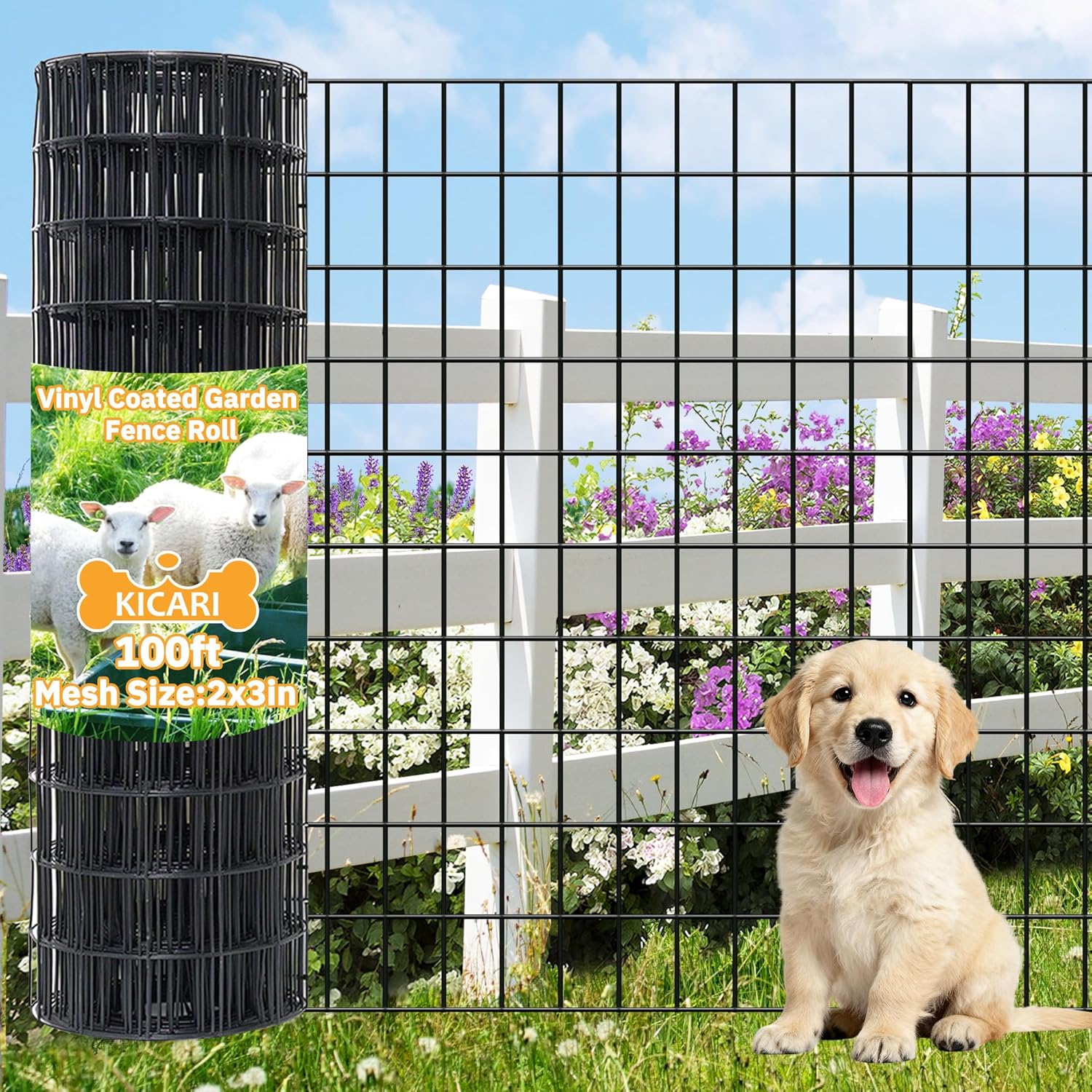 Black Hardware Cloth 19GA 1/2 inch 48inch(H) x 50ft(L),19 Gauge Wire Metal Mesh Roll for Chicken Coop Garden Fence,Powder Coated Galvanized Welded Fence for Poultry Cage Home Improvement Projects