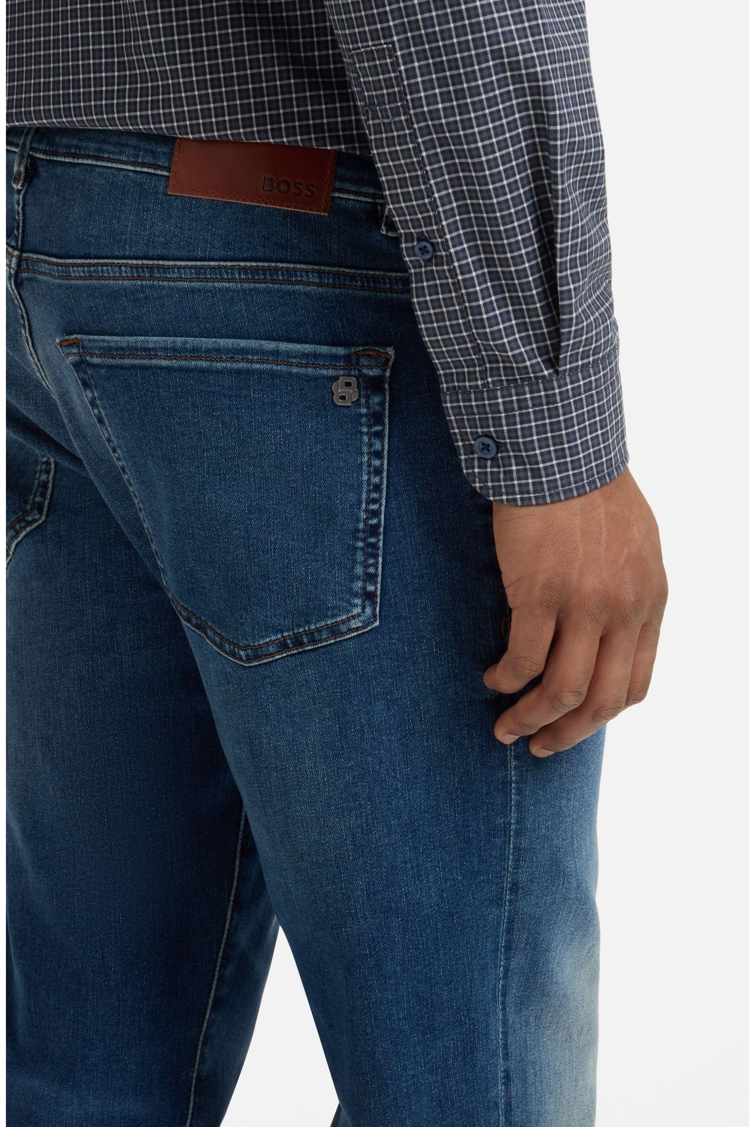 Boss RE.Maine BO Maine - Vaqueros de Corte Regular para Hombre de Mezclilla elástica Azul