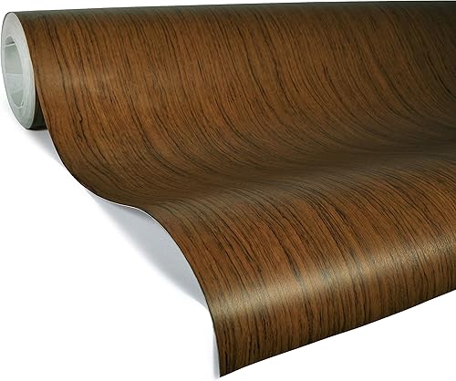 VViViD Rollo de vinilo texturizado con acabado sintético de madera de teca, para bricolaje, sin ensuciar, fácil de instalar, adhesivo de liberación