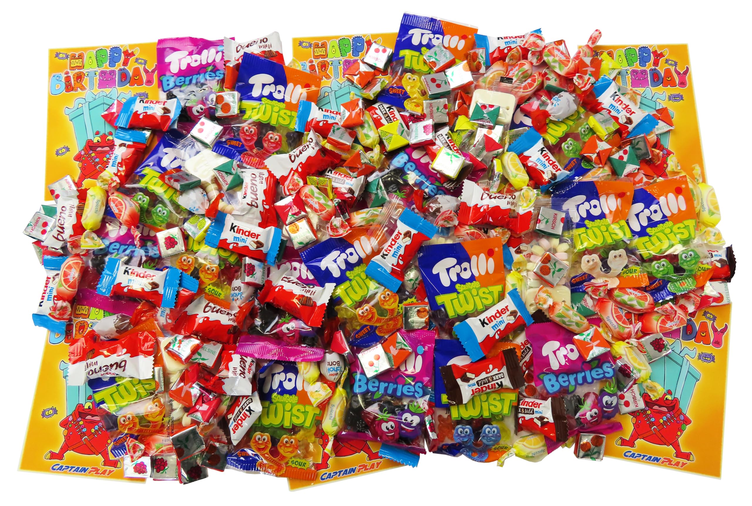 Boîte Spéciale avec Confiserie et Chocolat, Édition Fête d'Anniversaire, 1100g (avec 228 pièces)