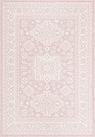 Vista 66 de Unique Loom Outdoor Aztec Collection Alfombra de área - Chalca (10 pies, redonda, azul/marfil)