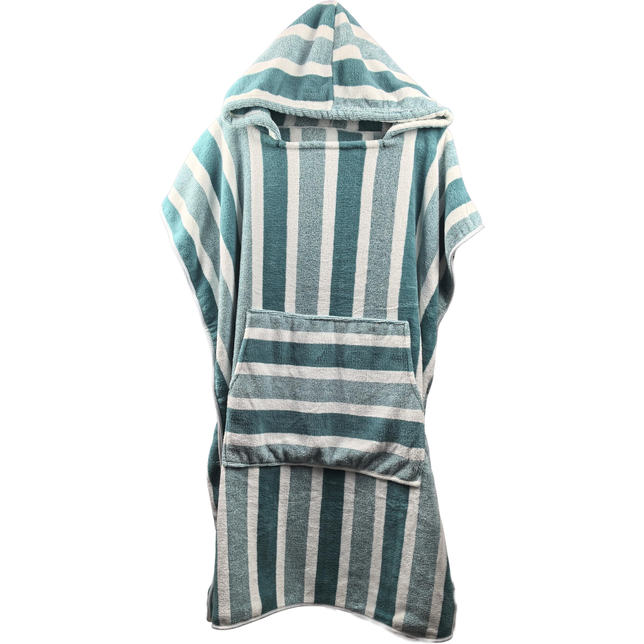 SOFTBATFY Changing Towel Swim Poncho Towel with Pocket Plus Size Warm Coral Fleece Hoodie Towel -One Size Fit All (Green)