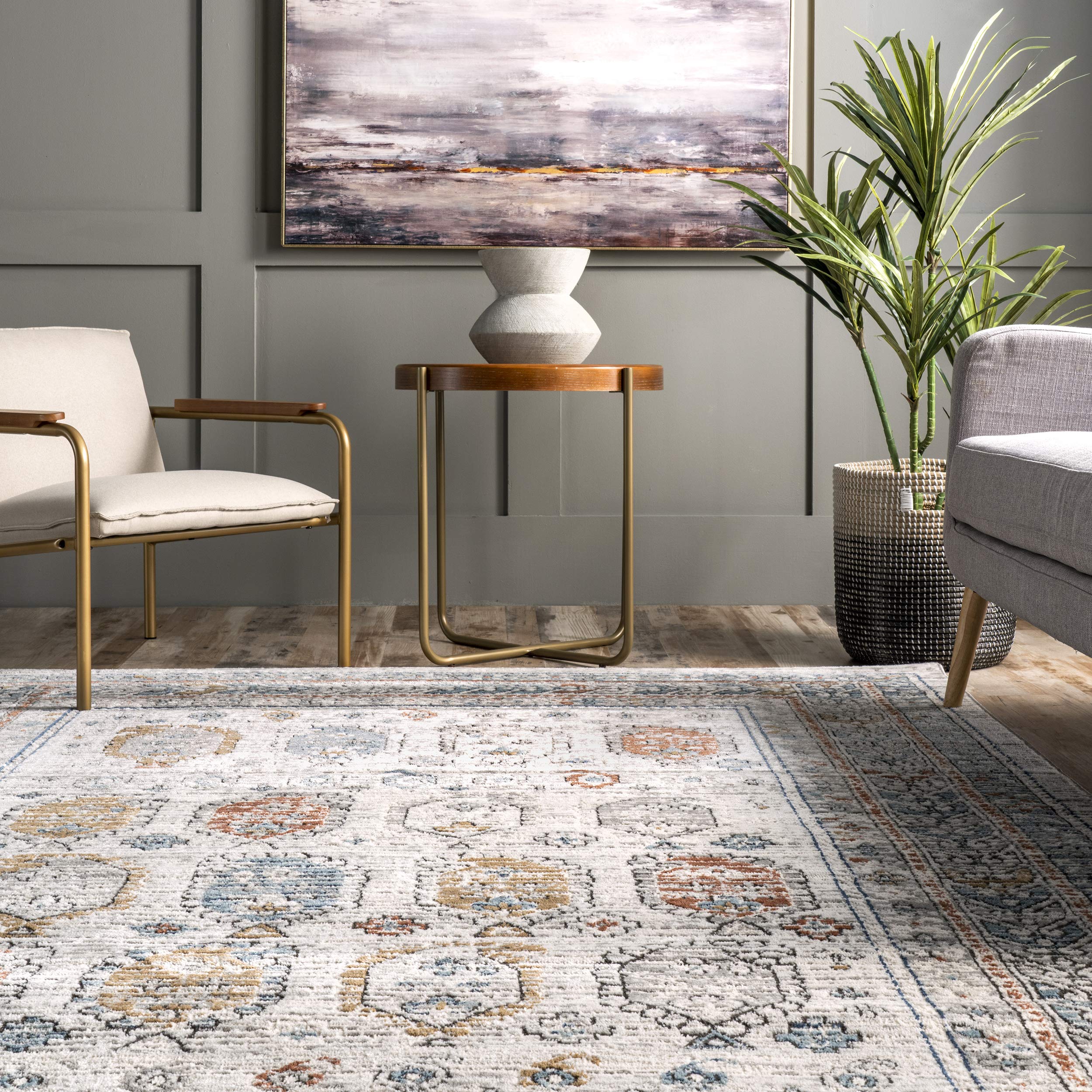 nuLOOM Jovi Transitional Tribal Print Area Rug , 4' x 6', Beige, Rectangular